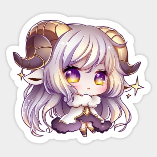 Aries the Ram Chibi Zodiac Anime Girl Sticker